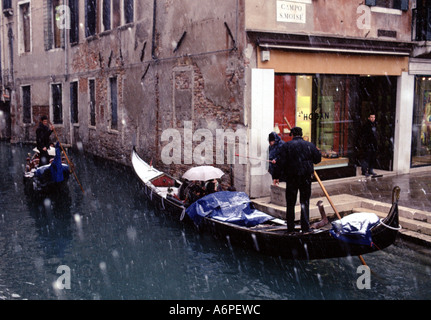 VENICE ITALY JANUARY. Venice is at risk from flooding pollution population decline expensive housing and  unemployment Stock Photo