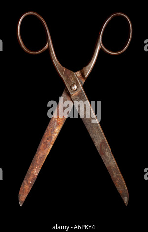 DECORATORS SCISSORS CUT OUT ON BLACK BACKGROUND Stock Photo
