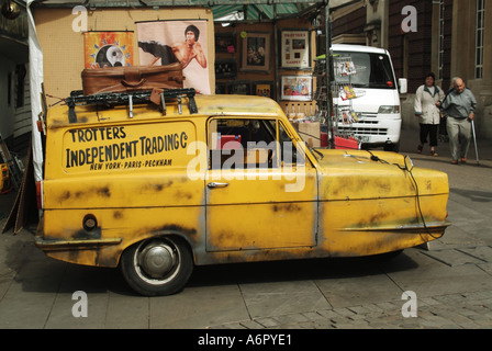 London market stall well worn reliant van sign written in similar style to that used in Only Fools & Horses classic television TV programme England UK Stock Photo