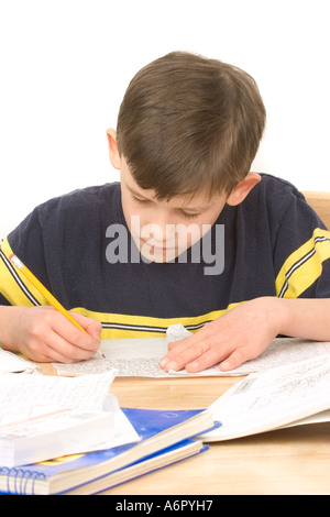 Boy doing home work Stock Photo