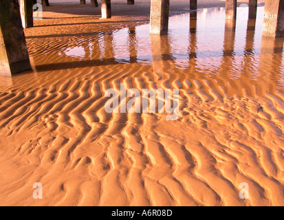 Beach patterns with posts. Stock Photo
