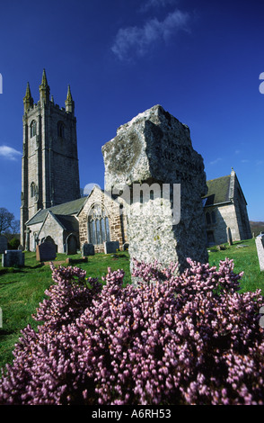 Widecombe In The Moor church in Spring on Dartmoor in Devon county England UK Stock Photo