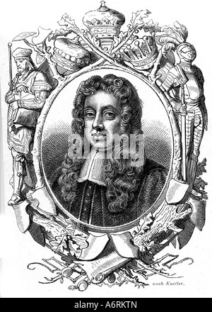 Somers, John, 4.3.1651 - 27.4.1716, British jurist & politician, portrait, engraving 19th century, 1st Baron Somers, Lord Chance Stock Photo