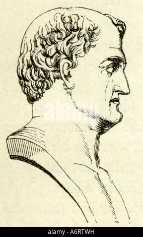 Vespasian (Titus Flavius Vespasianus) 17.11.9 - 24.6.79 AD, Roman Emperor 22.12.69 - 24.6.79 AD, portrait, side view, engraving Stock Photo