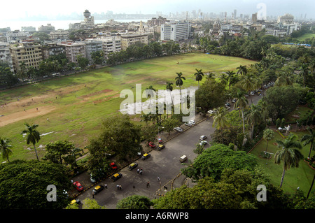 ASB77298 Aerial view of cricket and football playing field Oval maidan in Bombay now Mumbai Maharashtra India Stock Photo