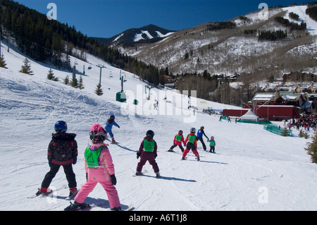Childrens Ski School Beaver Creek Colorado Stock Photo