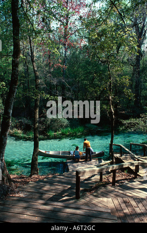 Canoeing Ichetucknee Springs State Park Blue Hole Spring Florida Stock Photo