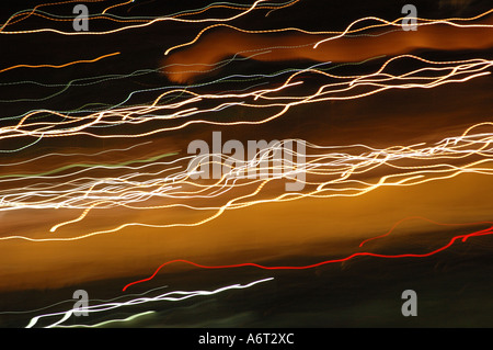 surreal light trails Stock Photo