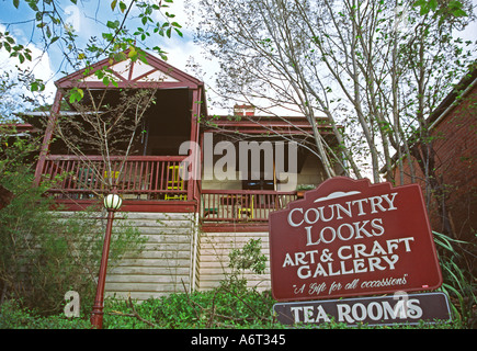 Old fashioned wooden building Tea Rooms at Yarra Glen Victoria Australia Stock Photo