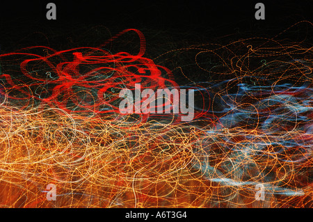 surreal light trails Stock Photo