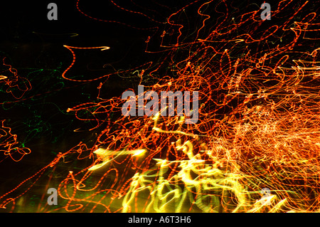 surreal light trails Stock Photo