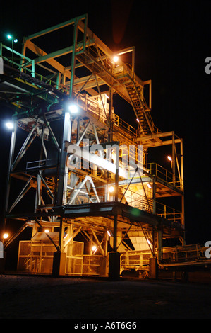 coal processing plant by night Stock Photo
