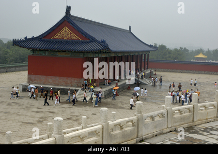 China Beijing The Temple Of Heaven Pavilion Near The Qinian Dian Hall Of Praying For Good Harvest Tian Tan Stock Photo