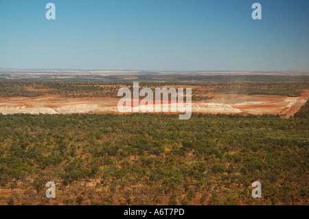 scar on the landscape open cut coal mine aerial Queensland Australia Stock Photo
