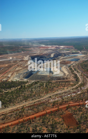 Aerial view of drag line at Central Queensland coal mine Australia earth Stock Photo