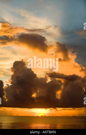 Sunset from Funafuti, Tuvalu Stock Photo