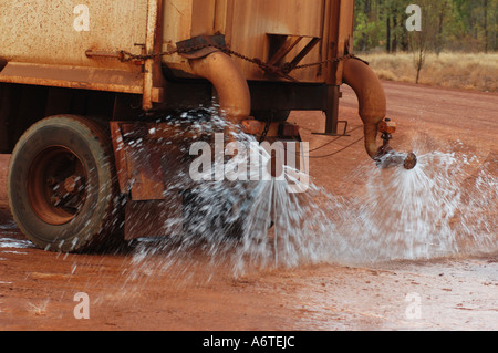 Water tanker spraying dust suppression coal mine central Queensland dsc ...
