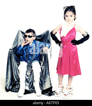 Glamorous kids with attitude Stock Photo