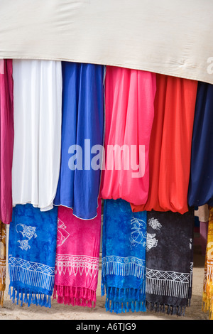 Fabrics on Sale in Tunisian Market at Houmt Souk Djerba Tunisia Stock Photo