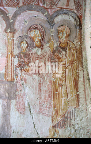 Ancient paintings in the Goreme open air museum, Cappadocia, Turkey Stock Photo