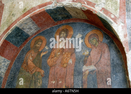 Fresco inside the Church of St Nicholas ( Noel Baba ) in Myra an ancient Greek town known today as Kale in Demre at the Aegean seacoast. Turkey Stock Photo