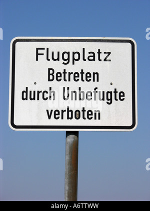 warning danger signs at an airfield Stock Photo - Alamy