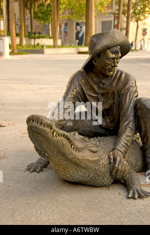 Orlando Florida Orange County Regional History Center cowboy alligator wrangler wrestler statue Stock Photo