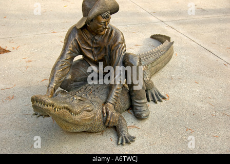 Orlando Florida Orange County Regional History Center cowboy alligator wrangler wrestler Stock Photo