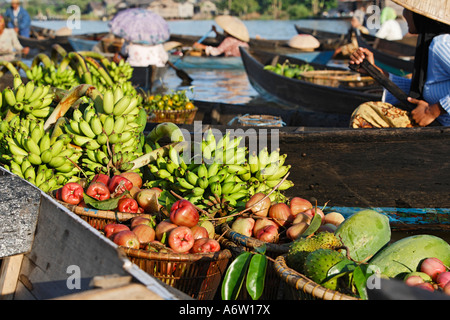 Floating market near Banjarmasin, South-Kalimantan, Borneo, Indonesia Stock Photo