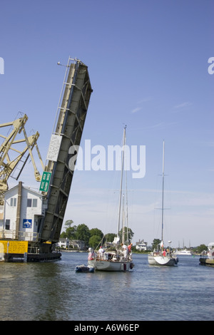 Mystic River draw bridge Stock Photo