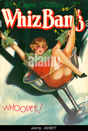 Whiz Bang 1929 American popular magazine shows a girl celebrating in a glass during prohibition whoopee Stock Photo