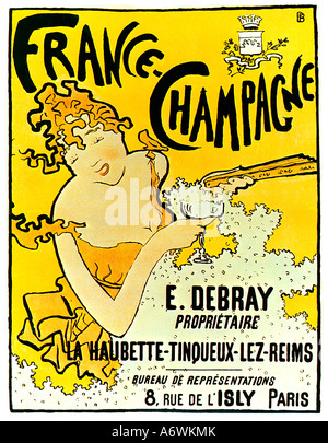 France Champagne famous Art Nouveau poster by Pierre Bonnard for Debray his first commercial success as an artist Stock Photo