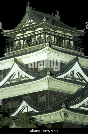 Asia, Japan, western Honshu, Hiroshima, Hiroshima, jo Castle (b. 1589), evening Stock Photo