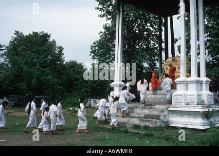 Lao Buddhist funeral and cremation ceremony. Stock Photo