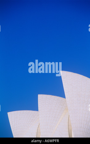 Sydney Opera house, Australia. Three sails, blue sky. Stock Photo