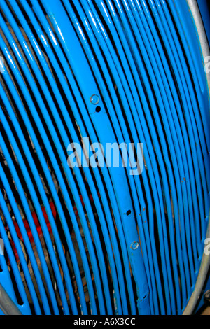 Abstract pattern formed from blue radiator grill on vintage Alfa Romeo car Stock Photo
