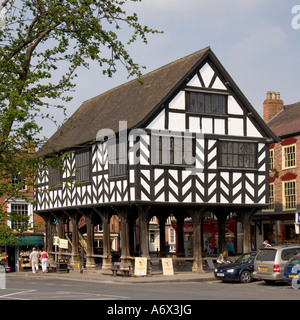 Traditional black and white architecture, Market House, Ledbury, Herefordshire, England, UK, Europe Stock Photo