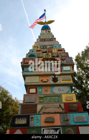 Monument of States 50th anniversary with 50 time capsule to be opened in 2043 Historic downtown Kissimmee Florida FL Stock Photo