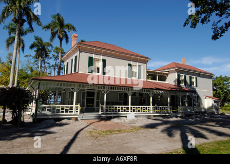 Southwest Ft Fort Meyers Myers Florida FL Edison and Ford Winter Estates Seminole Lodge Stock Photo