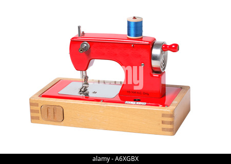Child's sewing machine cut out on white background Stock Photo