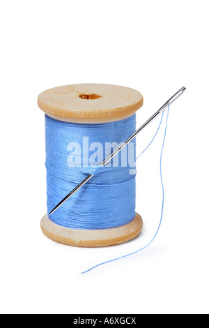 Spool of thread with needle isolated on white background Stock Photo ...