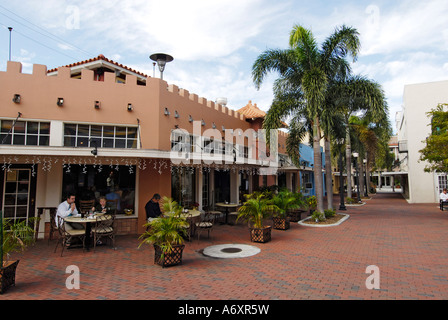 Patio de Leon in Historical downtown Ft Fort Myers Florida Fl Stock Photo