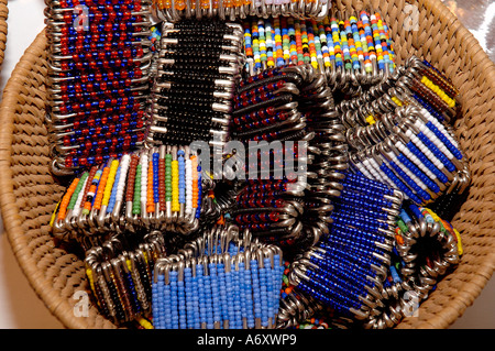 Bracelets made from safety pins, South Africa Stock Photo