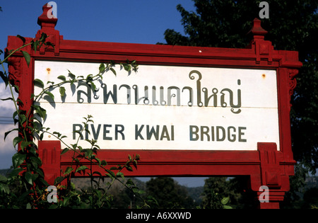 Bridge River Kwai Thailand Thai Train Railroad war Stock Photo