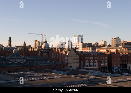 Leeds skyline looking north west from 'New York Street' Stock Photo