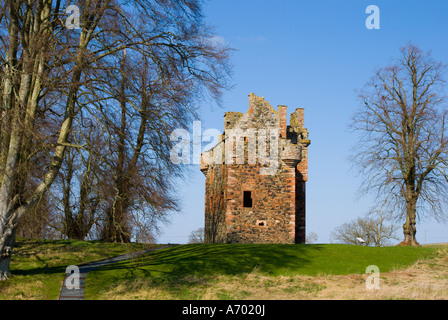 Greenknowe Tower a fortified tower house near Gordon in Berwickshire Scottish Borders UK Stock Photo