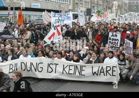 Mannheim, DEU, 03.02.2005, student demo against the introduction of study fees, demonstration to Mannheim Stock Photo