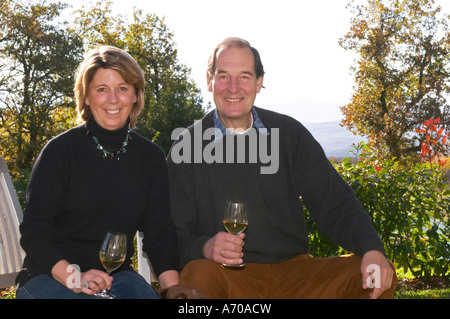 Jan and Caryl Panman Chateau Rives-Blanques. Limoux. Languedoc. Owner winemaker. France. Europe. Stock Photo