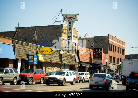 Signs and storefront Chicago Illinois Stock Photo