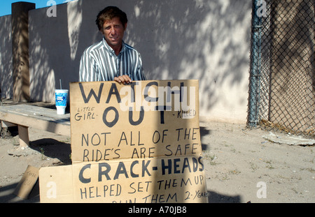 Protester outside New Mexico State Fair Stock Photo